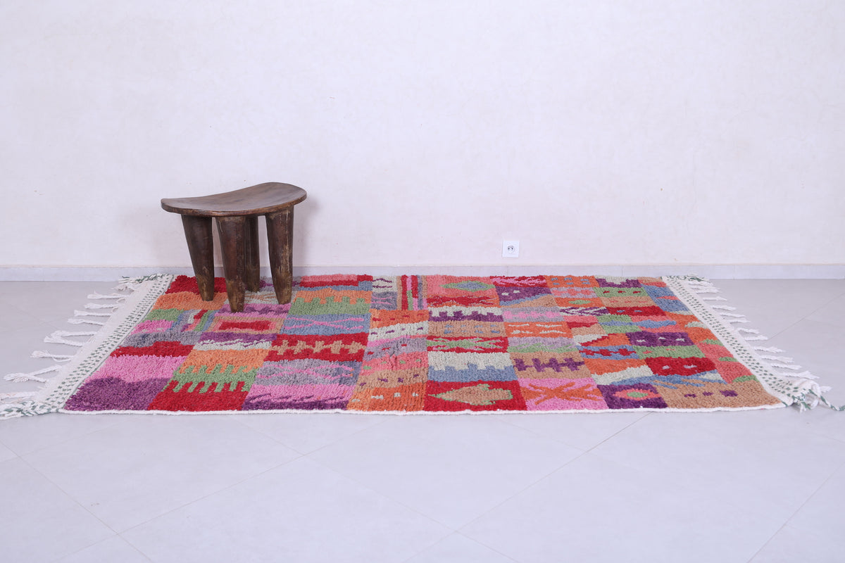 Moroccan 6.5x9.5 FT rug Beni ourain Wool Geometric colorful