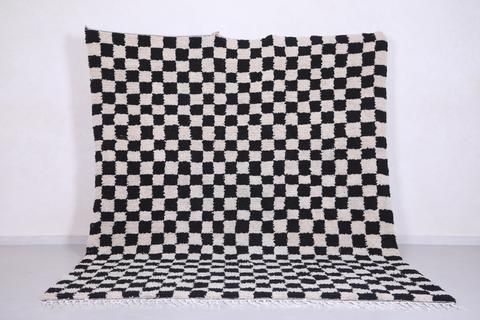 Moroccan rug - black and white checkered rug