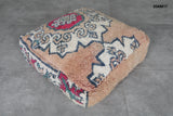 Stunning Moroccan kilim pouf - Vintage Berber Floor Cushion