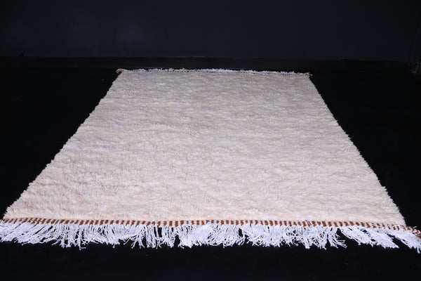 Plush cream Moroccan rug in custom sizes