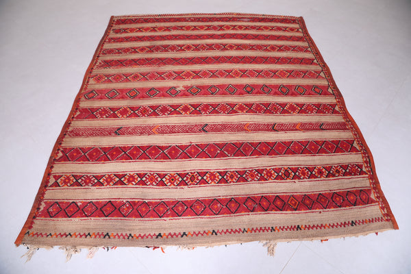 Vintage Moroccan Rug 6.5 X 7.8 Feet