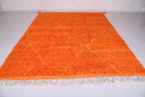 Vibrant handmade orange Moroccan rug – Custom size