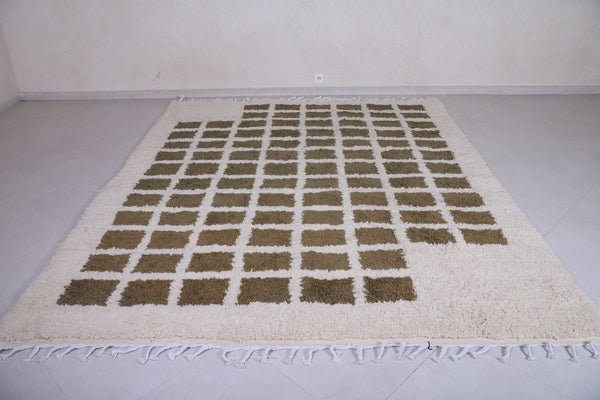 Contemporary rug - Green and Beige Checkered rug - Azilal rug