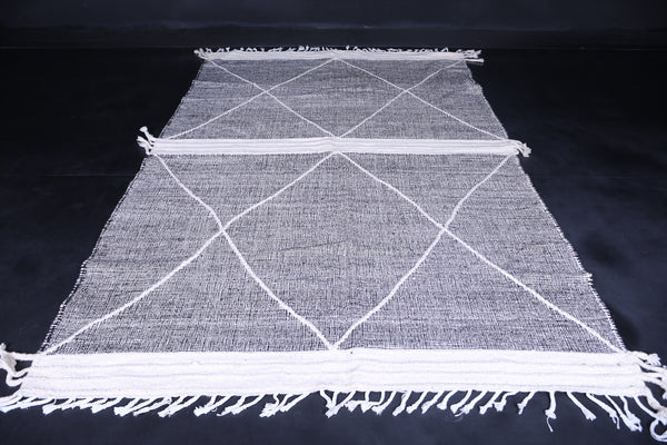 Flatwoven Trellis Custom Grey Moroccan rug