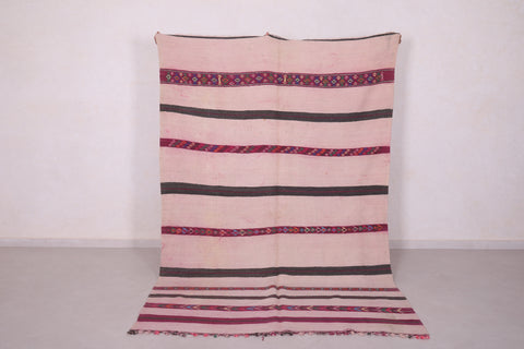 Alfombra marroquí berber de color plano, 5.7 pies x 8.8 pies