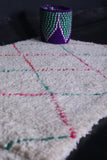 Alfombra marroquí de colorida colorida de lana 2.2 pies x 4 pies