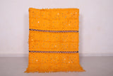 Orange falt woven moroccan berber rug, 3.1 FT X 4.1 FT