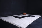 Large Handmade Moroccan Wool Rug – 9.5 x 12.7 Feet Modern Black & White Design