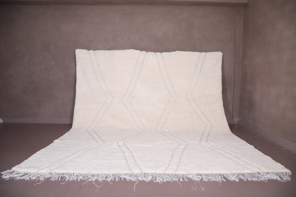 Custom All-white area rug - Minimalist moroccan design