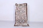 Vintage Moroccan Runner Rug – 2.6 x 6.3 FT, Earthy Tones with Geometric Motifs