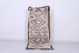 Vintage Moroccan Runner Rug – 2.6 x 6.3 FT, Earthy Tones with Geometric Motifs