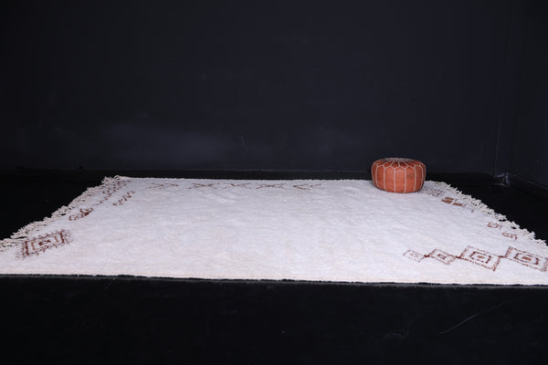 White Moroccan rug with intricate patterns - Custom sizes