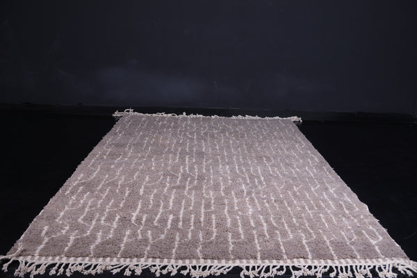Striped grey wool Moroccan rug – Custom handmade design