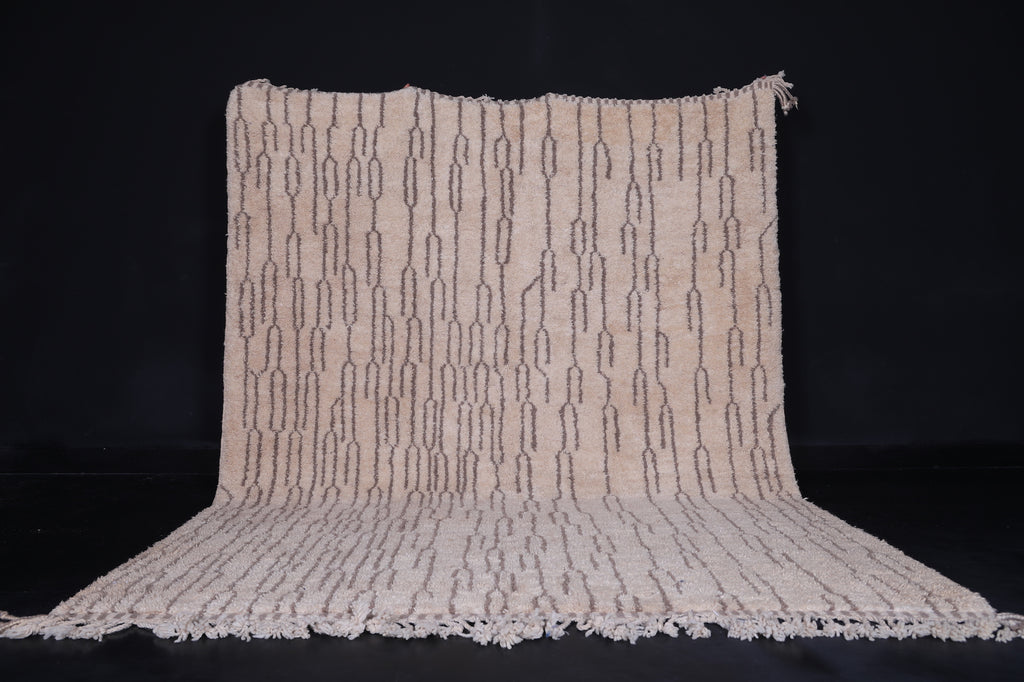 Berber Beige Moroccan Rug - Beni ourain rug - Wool rug
