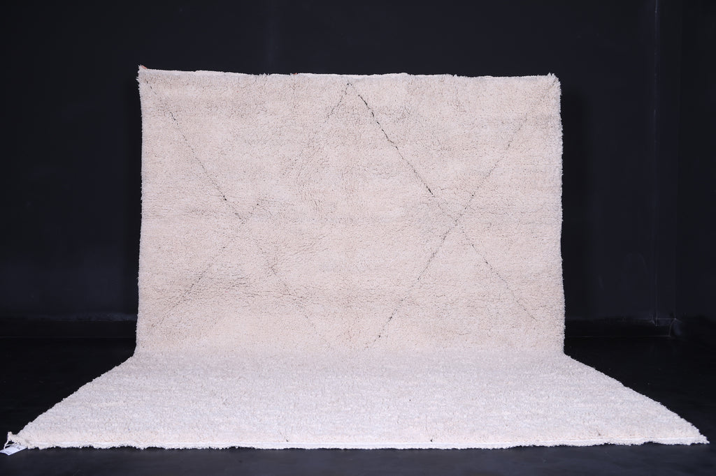 Custom white Moroccan rug - Beni ourain wool carpet