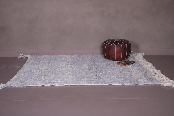 Handmade custom grey Moroccan rug