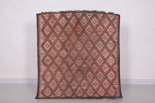 Vintage handmade moroccan tuareg rug 3.4 X 3.9 Feet