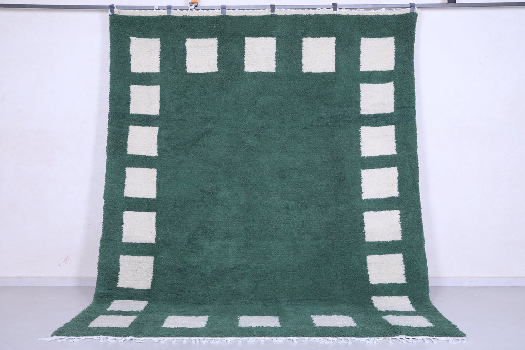 Moroccan Green rug - Checkered rug - Wool rug
