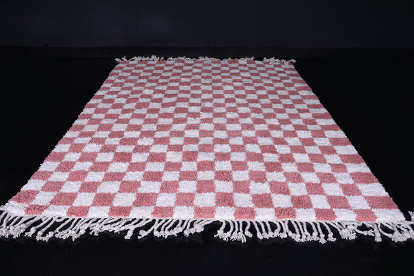 Moroccan Checkered rug - Pink checkered rug - Wool rug