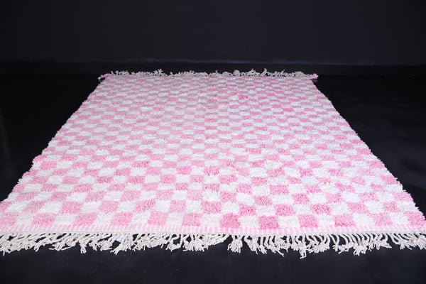 Pink Checkered rug - Moroccan checkered rug - Berber rug