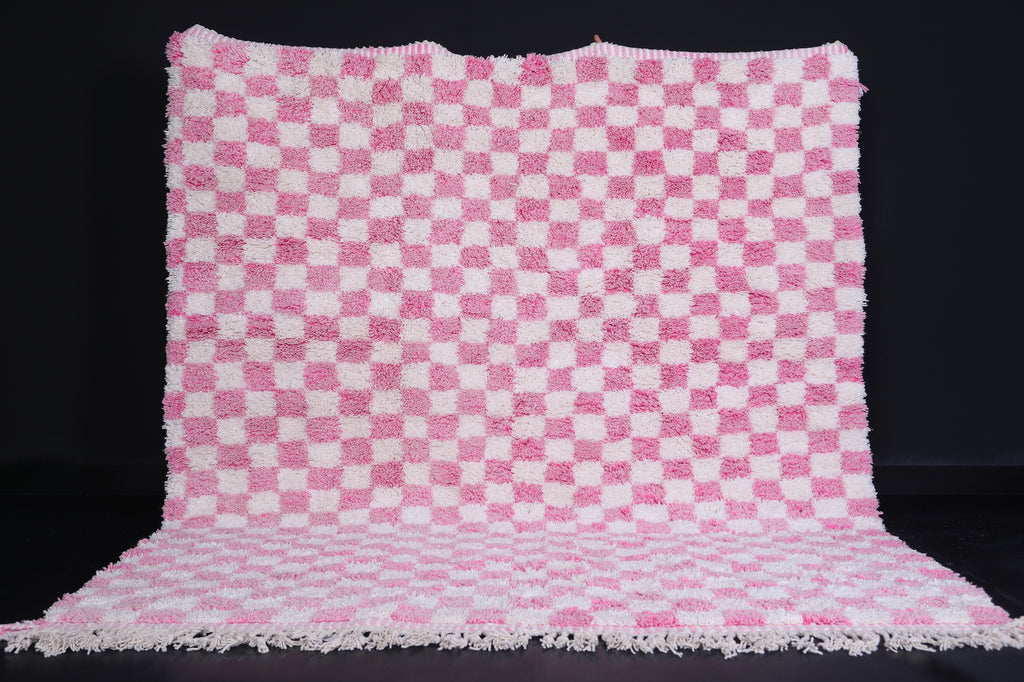 Pink Checkered rug - Moroccan checkered rug - Berber rug