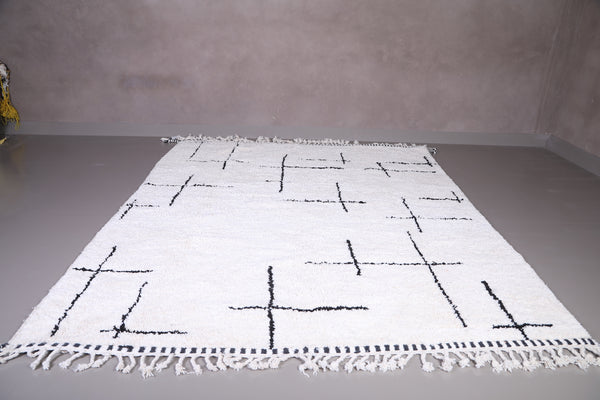 Elegant white striped Moroccan rug – Custom size