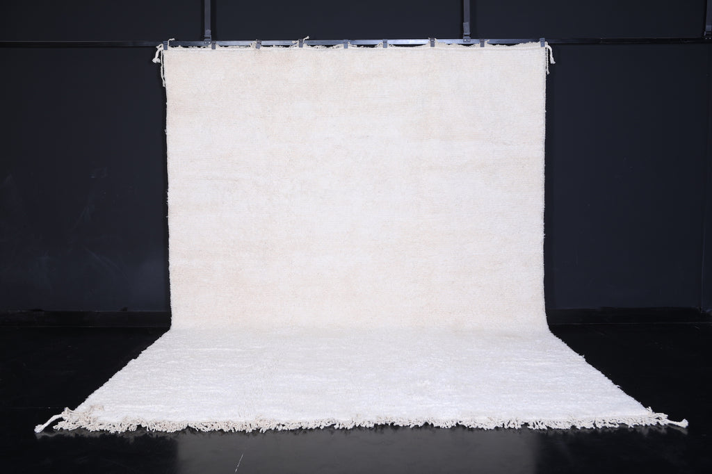 Moroccan white rug - Beni rug - wool berber rug