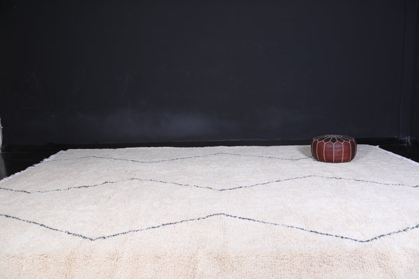 White custom Moroccan rug with black stripes – Custom size
