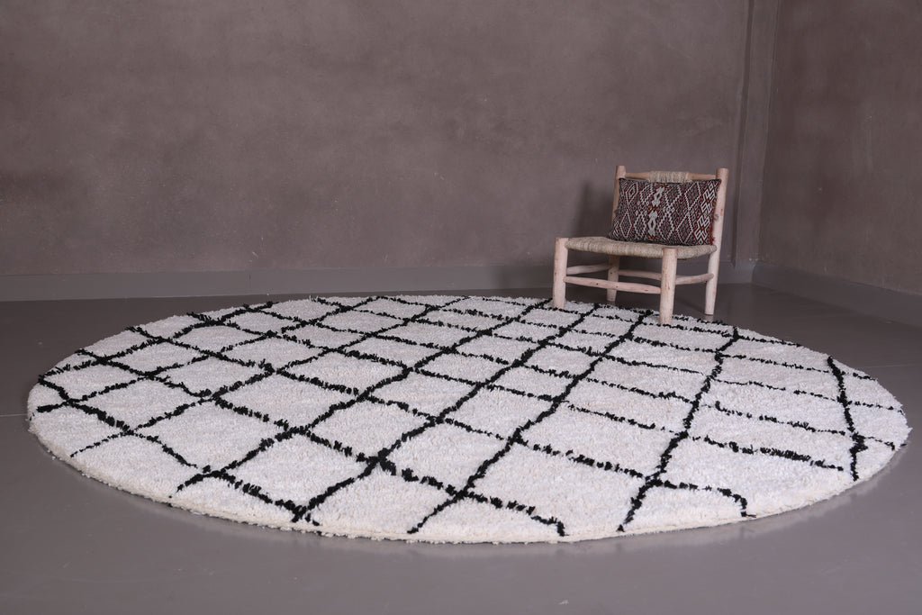 Alfombra personalizada redonda hecha a mano - marroquí beni nerain alfombra  – Beni ourain rug