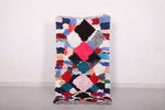 Berber colorida alfombra marroquí boucherouite 2.4 pies x 4.8 pies