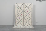 Handmade Moroccan Azilal Rug 4.8 x 8 Ft Cream with Colorful Diamond Pattern