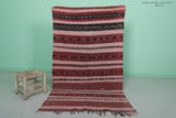 Handwoven Moroccan Rug - 3.9 FT X 6.4 FT - Vibrant Red and Earthy Tones