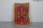 Authentic Red Wool Moroccan Berber Rug - 4.4 x 7.9 FT | Handwoven Artisan Decor