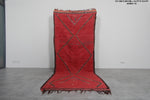 Red Moroccan Berber Azilal Carpet - 4.2 FT X 10.4 FT | Handwoven Runner Rug