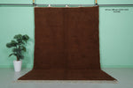 6.9 x 9.8 FT Solid Brown Moroccan Wool Rug - Handmade Minimalist Design