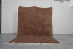 Solid Brown Moroccan Rug 7.1 X 9 Feet - Handmade Wool Carpet