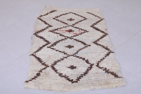 Cozy Moroccan berber rug - 2.5 x 4.8 ft | Neutral diamond pattern