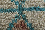 Teal & Beige Moroccan Pouf Set – 24x24 Vintage Wool Ottomans