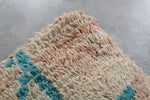 Teal & Beige Moroccan Pouf Set – 24x24 Vintage Wool Ottomans
