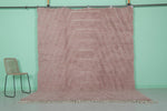 Soft Pink Moroccan Rug – Subtle Geometric Pattern (8 x 9.9 ft)