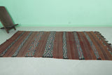 Vintage Moroccan Kilim Rug – 4.2 x 9.2 FT, Earth Tones with Geometric Pattern