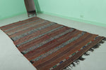 Vintage Moroccan Kilim Rug – 4.2 x 9.2 FT, Earth Tones with Geometric Pattern