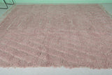 Soft Pink Moroccan Rug – Subtle Geometric Pattern (8 x 9.9 ft)