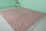 Soft Pink Moroccan Rug – Subtle Geometric Pattern (8 x 9.9 ft)