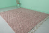 Soft Pink Moroccan Rug – Subtle Geometric Pattern (8 x 9.9 ft)