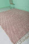 Soft Pink Moroccan Rug – Subtle Geometric Pattern (8 x 9.9 ft)