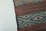 Vintage Moroccan Kilim Rug – 4.2 x 9.2 FT, Earth Tones with Geometric Pattern