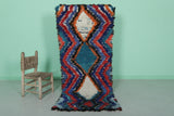 Vintage Colorful Moroccan Berber Rug – 2.5 FT X 6 FT | Bold Boho Charm