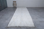 Custom Handmade Moroccan Runner Rug - White Wool Rug