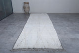 Custom Handmade Moroccan Runner Rug - White Wool Rug